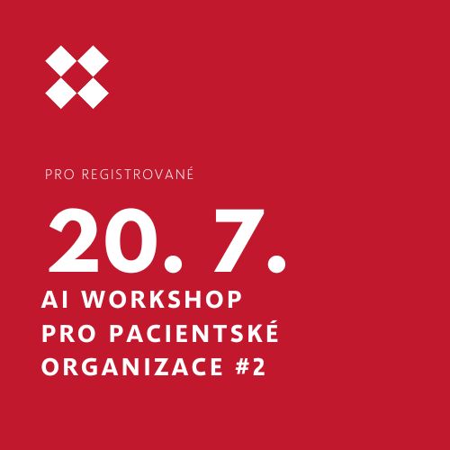 upoutávka na online AI workshop pro pacientské organizace #2, který se koná 20. července