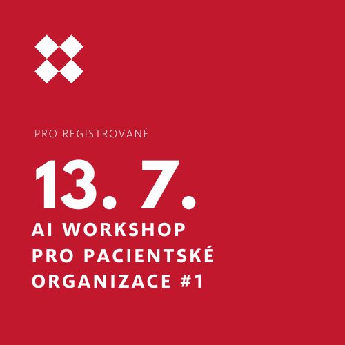 upoutávka na online AI workshop pro pacientské organizace #1, které se koná 13. července